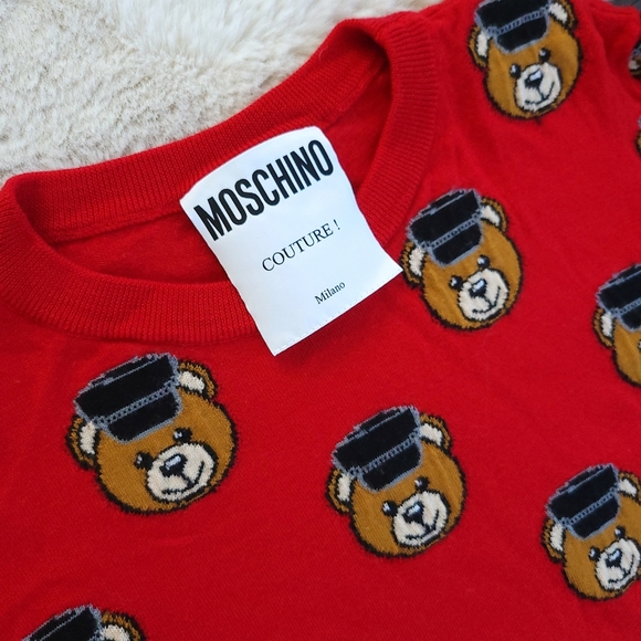 Mochino Couture x Jeremy Scott Teddy Bear Policeman Intarsia Jumper Knit… - Picture 4 of 14